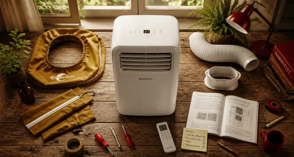Climatiseur Equation avis avec accessoires sur table
