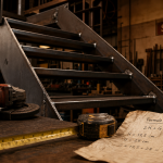 Fabriquer un escalier en metal : escalier acier en atelier, soudure et gabarit Blondel