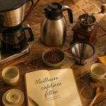 meilleure cafetière filtre moderne sur table en bois