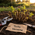 Quand tailler la verveine : sécateur sur verveine, bourgeons et tiges raccourcies