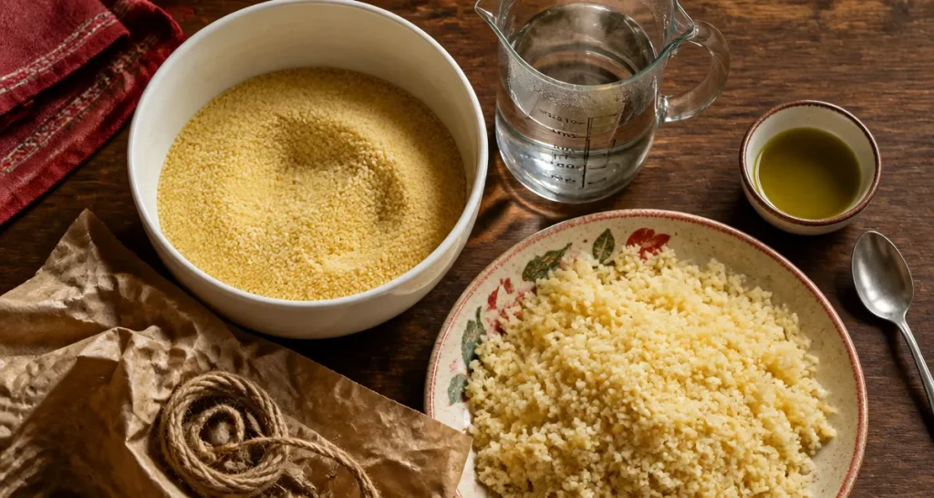 Semoule quantité par personne et ratio d’eau pour couscous