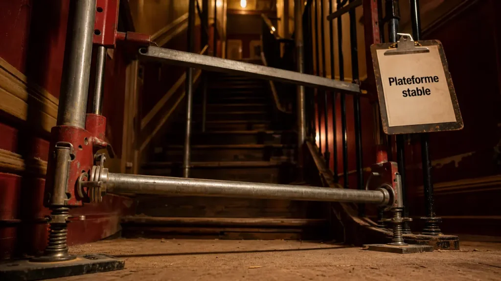 Astuce echafaudage escalier : base stable sur escalier