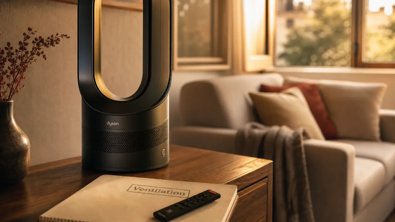 Avis ventilateur Dyson : 500 litres d’air par seconde, salon moderne