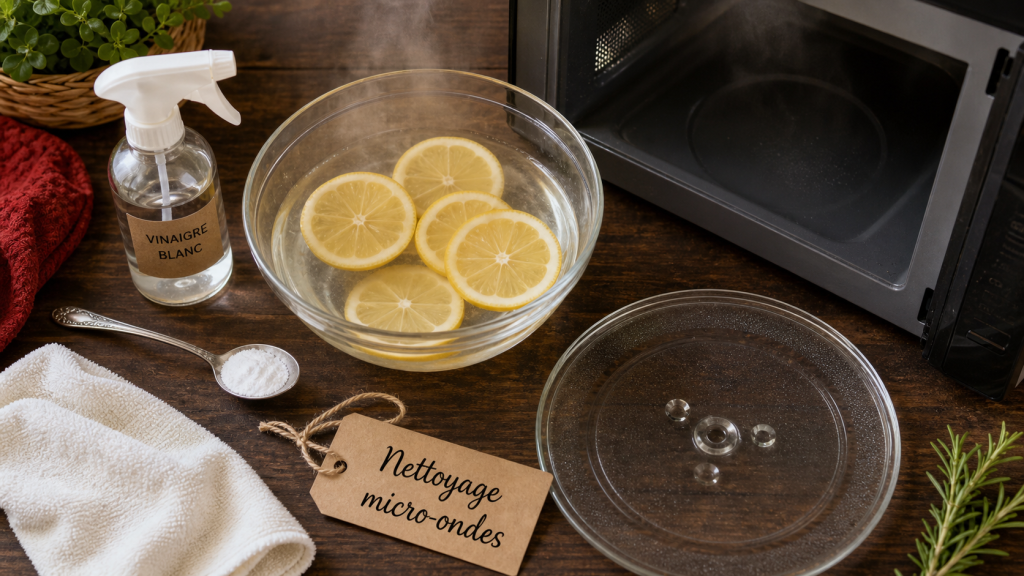 Nettoyage micro onde en 3 minutes avec vinaigre et bicarbonate