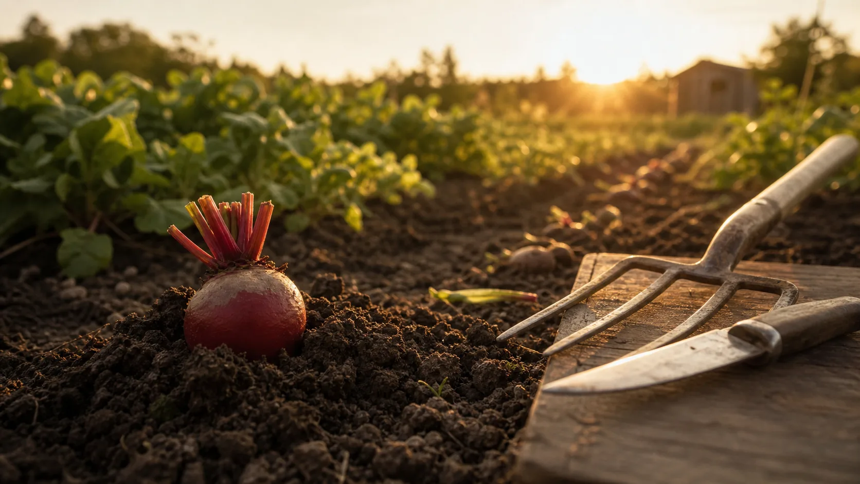 Quand récolter les betteraves : racine 5 à 8 cm arrachée au potager