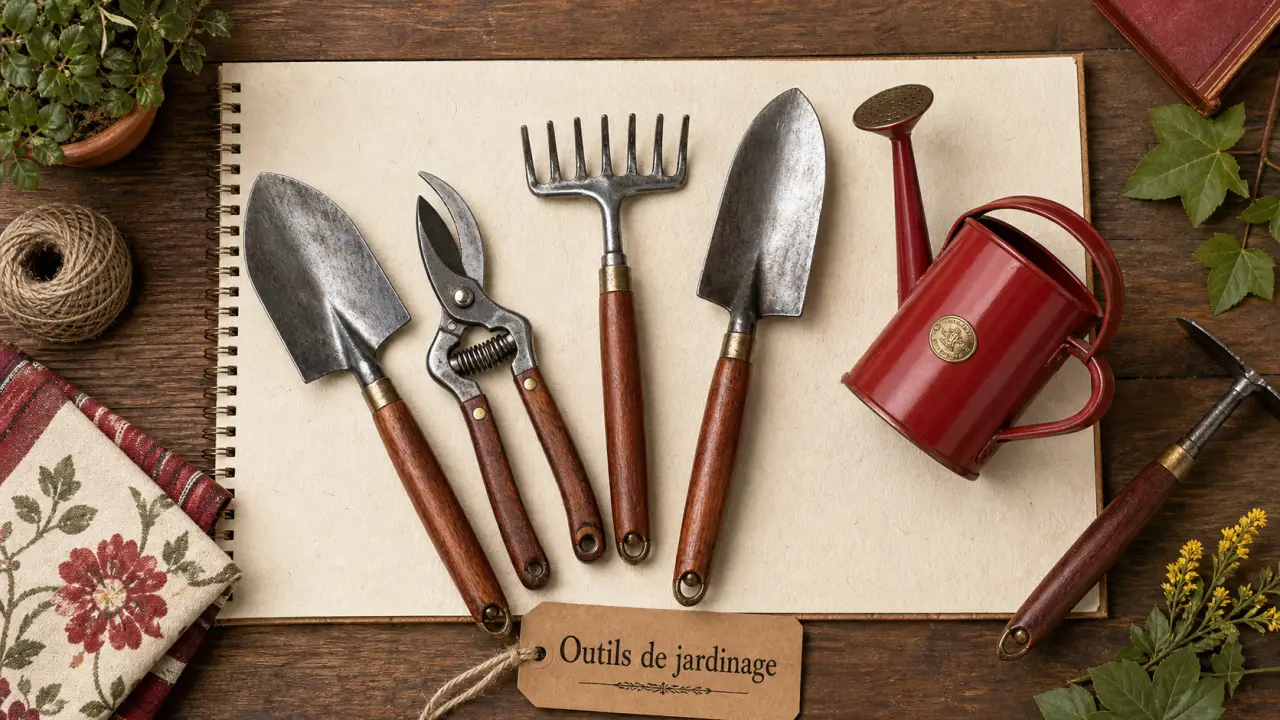 94 outils de jardinage : bêche, sécateur, râteau, pelle, arrosoir