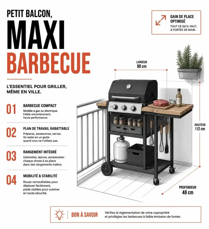 Installation barbecue gifi sur petit balcon