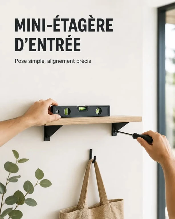 Bricolage facile : mini-étagère légère installée au mur