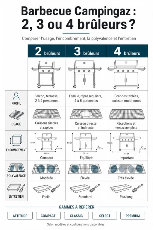 Barbecue Campingaz comparatif des gammes et du nombre de brûleurs
