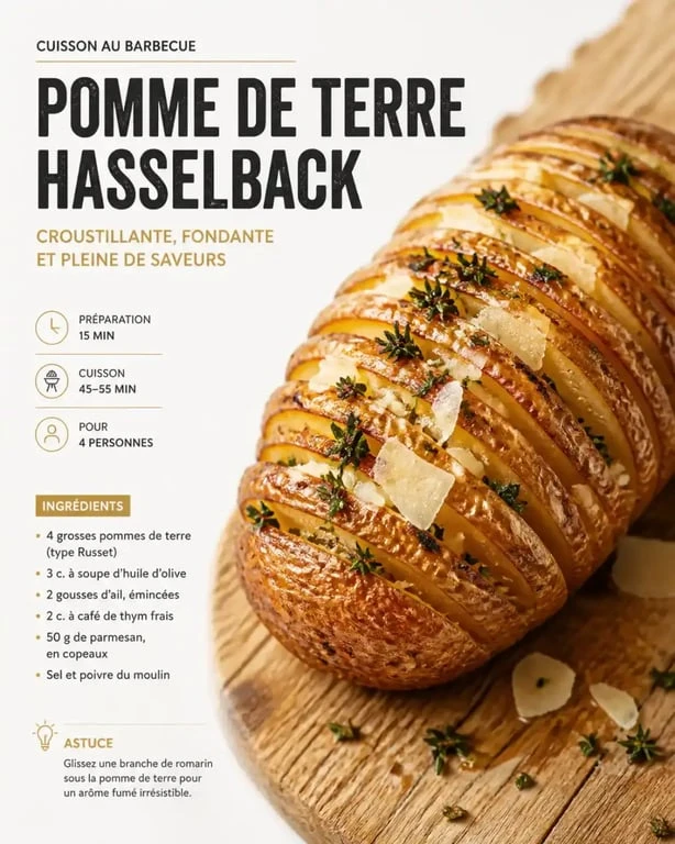 Pomme de terre au barbecue façon Hasselback croustillante et fondante
