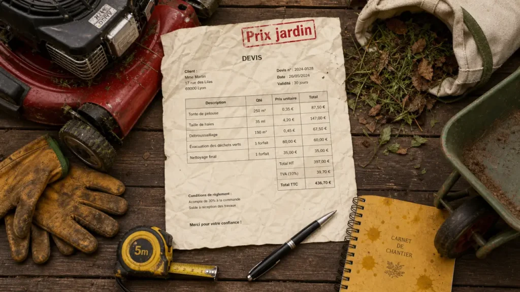 Prix entretien jardin : les tarifs selon la surface, les déchets verts et la saison