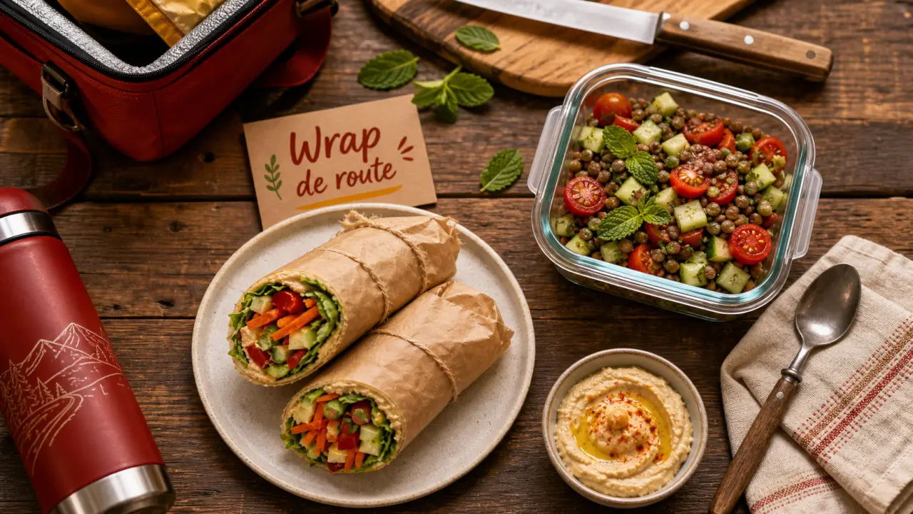 Recettes de cuisine style routier : wraps végétariens et salade de lentilles