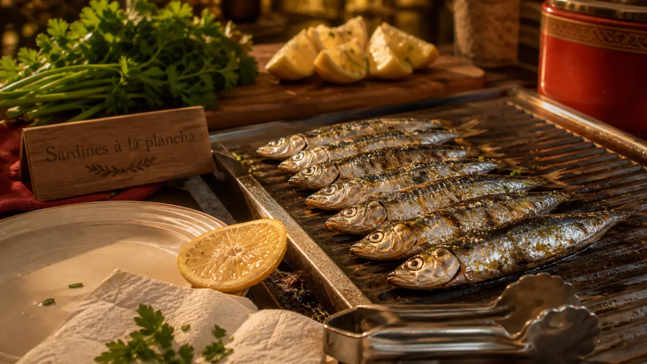 Sardines à la plancha au citron et ail, grillées