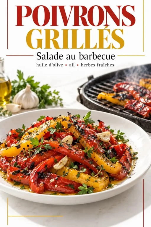 Barbecue poivron : salade de poivrons grillés à l'ail et aux herbes