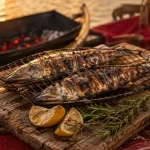 Maquereau barbecue grillé, 65 °C à cœur, peau croustillante