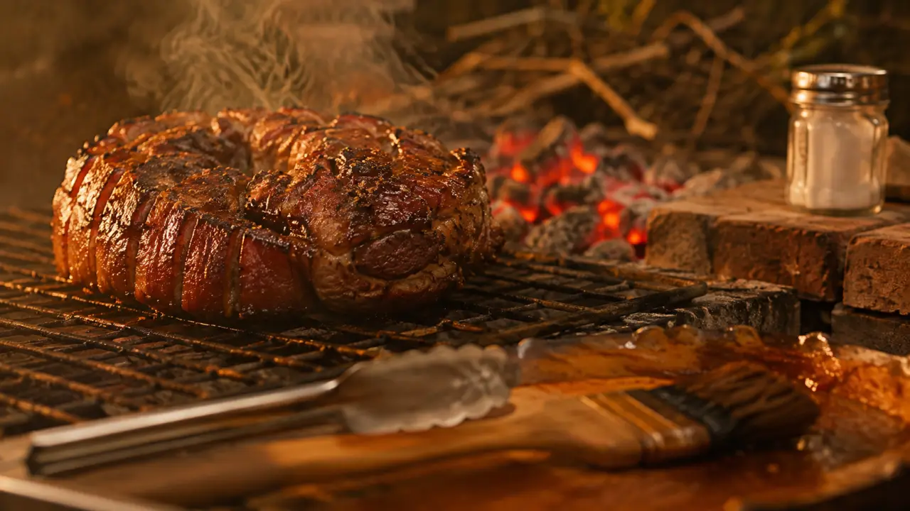 Rouelle de porc au barbecue, cuisson 70°C à cœur