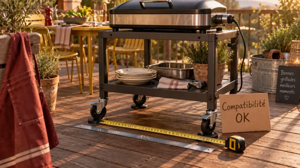 Pied pour barbecue électrique : vérifiez la compatibilité avant de privilégier la mobilité