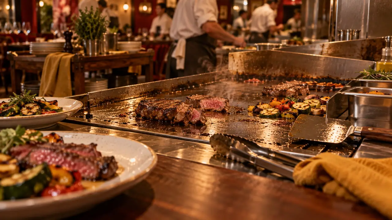 Plancha professionnelle en cuisine pro pour cuisson rapide