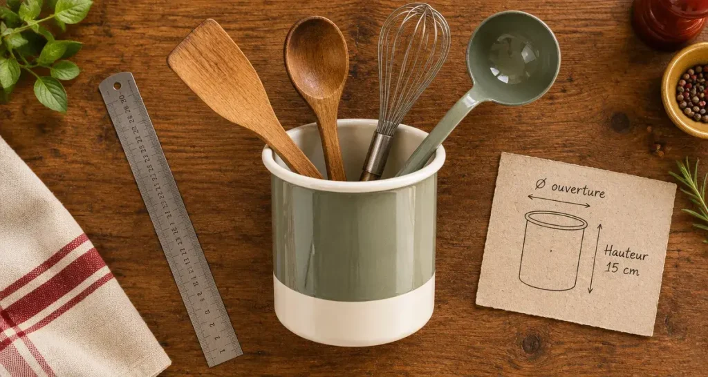 Pots pour ustensiles de cuisine : l&rsquo;ouverture de 8 cm qui change tout au quotidien