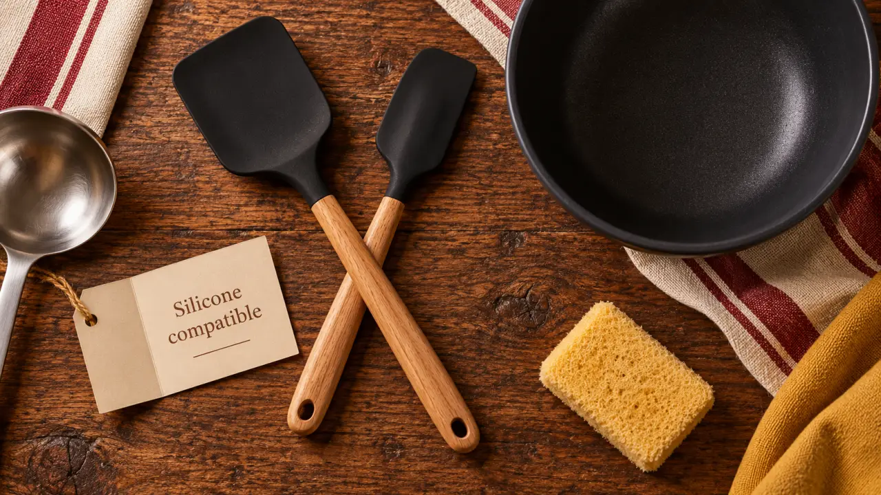 Ustensiles de cuisine en silicone pour protéger les poêles